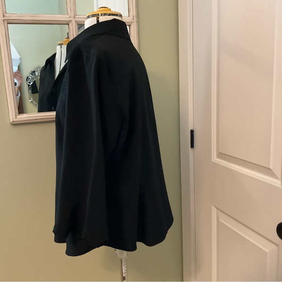 COVINGTON, BLACK EMBROIDERED VELOUR BLOUSE, SIZE: L - Picture 5 of 12